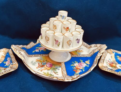 #89 -Dresden porcelain cigarette holder wash trays