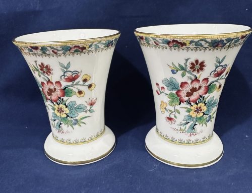 100 – English coalport vases ming rose pattern